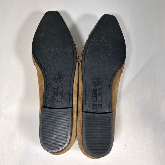 Mootsies Tootsies Suede‎ Almond Toe Flat Shoes Womens 8 Tan - Picture 8 of 10